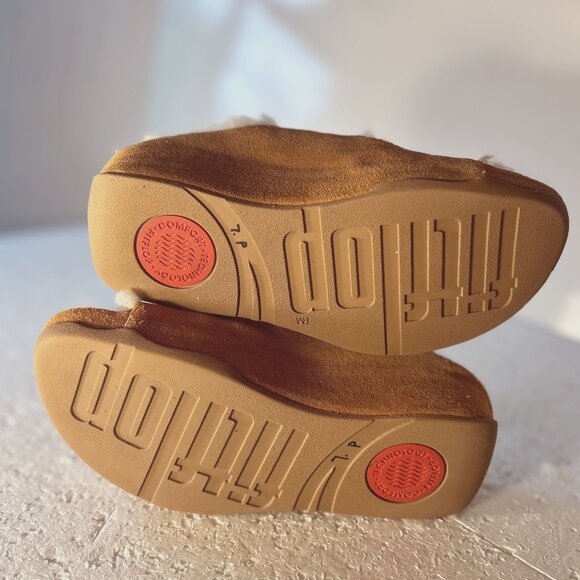 Flipflop SZ 6 Shuv Suede 2-Bar Sherpa Lined Platform Slide Comfort Shoe Boho - Picture 10 of 12